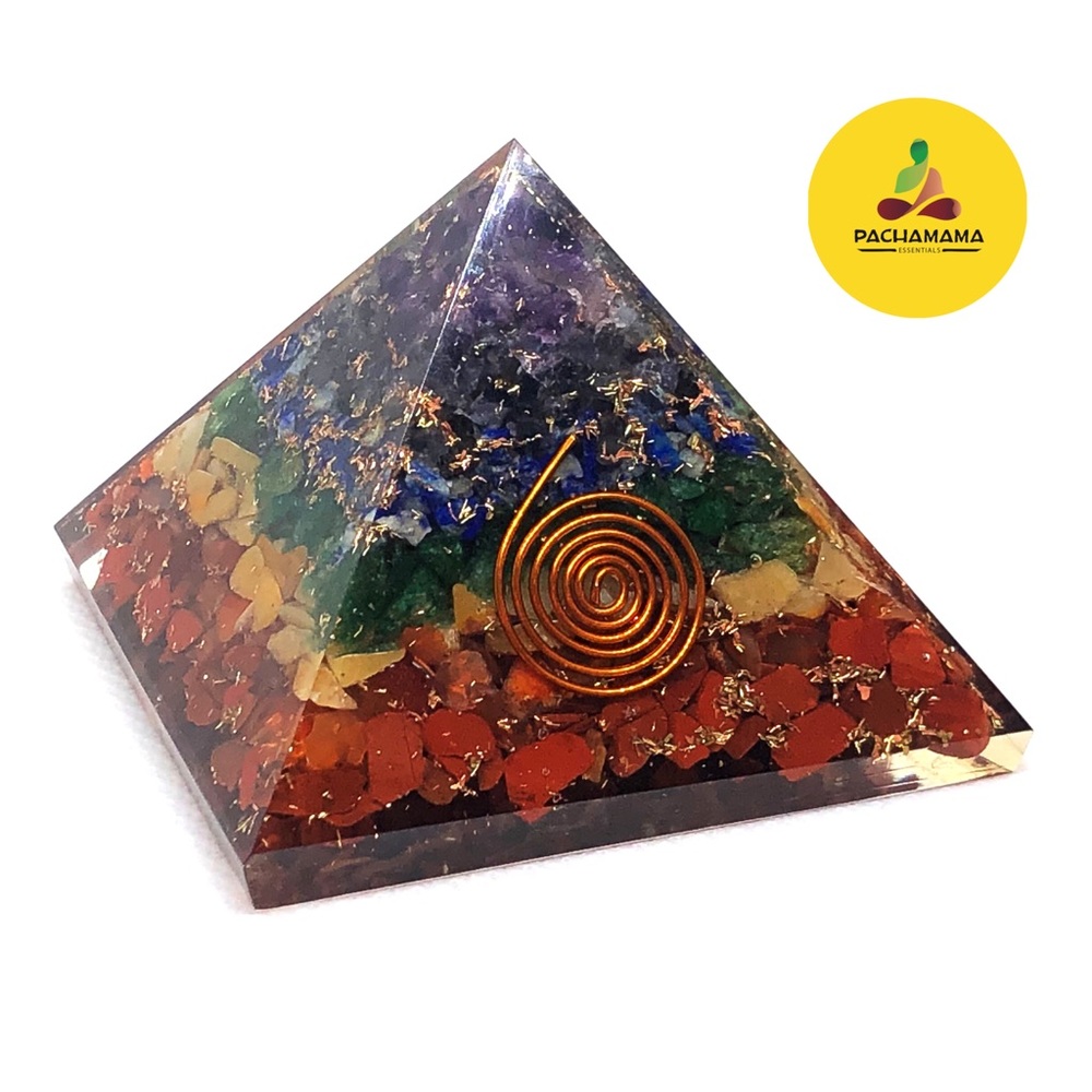 Orgonite Pyramid Chakra Healing 2.5”H 2-7/8 base